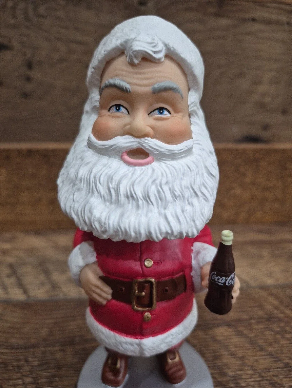 Rare Coca Cola Santa Claus Bobblehead Figurine with Bottle Cap Base New in Box
